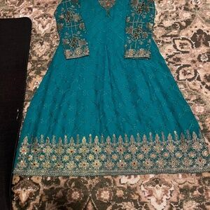 Blue and Gold Kids Dress